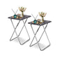 Garden 4 you Folding TV Tray Table,TV Dinner Table with Sturdy MDF Top,Eating Trays for Living Room with No Assembly Required, 2PCS (Black Marble) - color: Black Marble, size: 2pcs