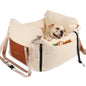Dog Car Seats for Small Dogs, Waterproof Puppy Car Seat with Side Handles and Large Pockets, Clip-On Safety Leash and PP Cotton Filling, Pet Booster Seat for Small Dog up to 25lbs (Apricot) - color: Apricot