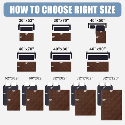 Smiry Waterproof Dog Bed Cover Blanket 30x53, Soft Reversible Pet Blanket, Washable Leakproof Cats Dogs Couch Cover for Sofa, Couch, Furniture, Brown/Beige - color: Brown/Beige, size: 30x53 Inch