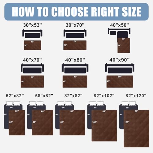 Smiry Waterproof Dog Bed Cover Blanket 52x82, Soft Reversible Pet Blanket, Washable Leakproof Cats Dogs Couch Cover for Sofa, Couch, Furniture, Brown/Beige - color: Brown/Beige, size: 52x82 Inch