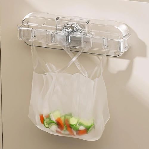 Temvue Kitchen Trash Bag Holder,Suction Cup Plastic Bag Holder,Grocery Bag Holder