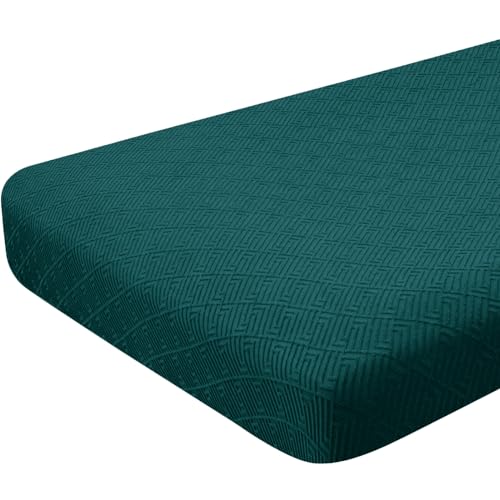 ZNSAYOTX Stretch Cushion Covers Sofa Cushion Couch Seat Covers Slipcovers Soft Replacement Unique Pattern Furniture Protector with Elastic Bottom (Blackish Green, 1 Pc 3-Seat Cushion Cover) - color: Blackish Green, size: 1 Cushion Sofa
