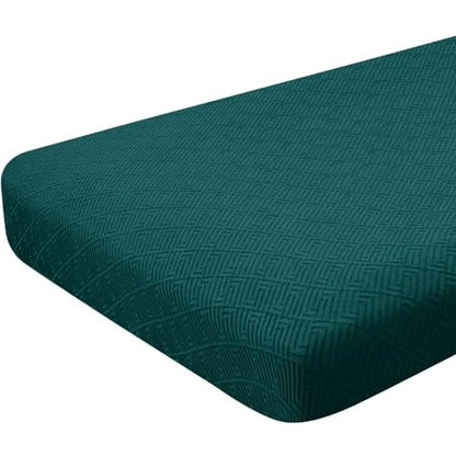 ZNSAYOTX Stretch Cushion Covers Sofa Cushion Couch Seat Covers Slipcovers Soft Replacement Unique Pattern Furniture Protector with Elastic Bottom (Blackish Green, 1 Pc 3-Seat Cushion Cover) - color: Blackish Green, size: 1 Cushion Sofa