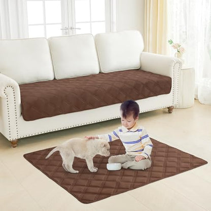Smiry Waterproof Dog Bed Cover Blanket 30x70, Soft Reversible Pet Blanket, Washable Leakproof Cats Dogs Couch Cover for Sofa, Couch, Furniture, Brown/Chocolate - color: Brown/Chocolate, size: 30x70 Inch