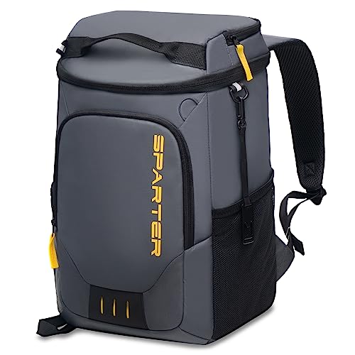 SPARTER Backpack Cooler Insulated Leak Proof 33/49 Cans, 2 Insulated Compartments Thermal Bag, Portable Lightweight Beach Travel Camping Lunch Backpack for Men and Women - color: Dark Gray, size: 33 Can