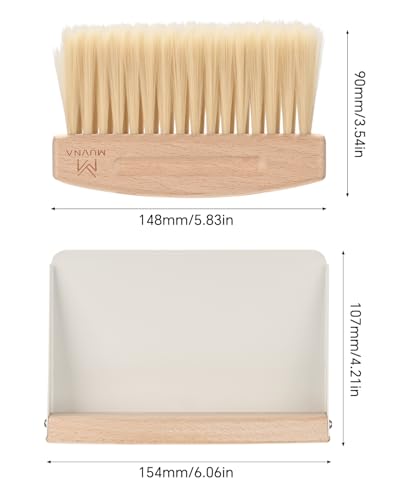 Small Coffee Brush and Dustpan Set - Magnetic Hand Solid Wood Soft Bristles, Barista Cleaning Tool for Espresso Machine, Coffee Grinder, Home Kitchen Countertop, Silver - color: White, size: Upgraded