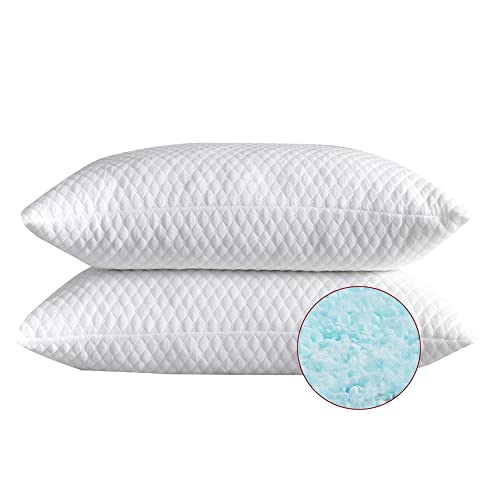 NTCOCO Shredded Memory Foam Bed Pillows for Sleeping King Size 2 Pack, with Washable Removable Hypoallergenic Sleep Pillow for Back and Side Sleeper - color: White, size: King (2Pack)