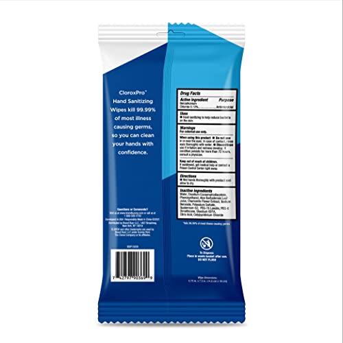 Clorox Pro Alcohol Free Hand Sanitizer Wipes with BZK, Gentle Bleach-Free Sanitizing Wipes for Hands - 0.13% BZK Formula, FDA Registered, Resealable Travel Pouch, 20 Count - size: 20 Count (Pack of 1)