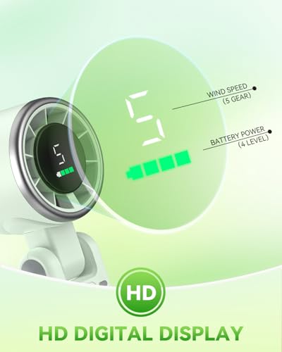 PlayHot Portable Handheld Turbo Fan, 5-Speed Personal Fan, USB-C Rechargeable Fan Up to 12 Hours, 3 IN 1 Hand Fan with Air Turbo Tech Cooling, Travel Fan for Cruise, Beach, Gifts for Women (Green) - color: Green