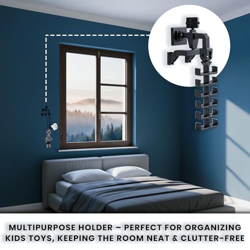 Baseball Hat Organizer | Adjustable Hat Holder for Closet & Hat Holder on Wall for Caps, Toys, Belts, Purse | Adhesive Hat Hooks for Wall & Closet Holds 12 Caps | Hat Hangers for Closets - style: F