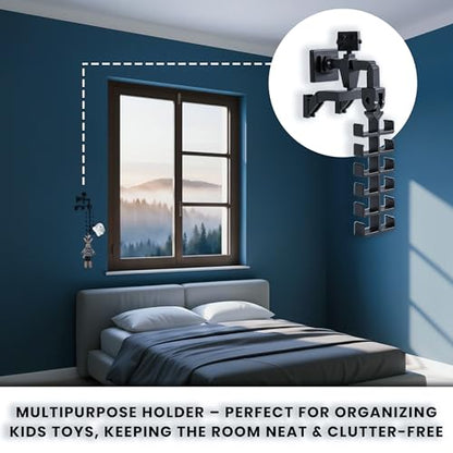 Baseball Hat Organizer | Adjustable Hat Holder for Closet & Hat Holder on Wall for Caps, Toys, Belts, Purse | Adhesive Hat Hooks for Wall & Closet Holds 12 Caps | Hat Hangers for Closets - style: F