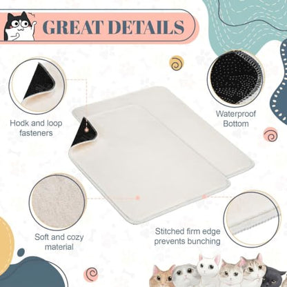 Drydiet 4 Pcs Pet Carrier Pad Travel Pet Reversible Dog Mat Replacement Liners for Travel Dog Bed Pad Washable Plush Double Sided Bed Mat for Cat Kennel Crate(Beige,17 x 11 Inch) - color: Beige