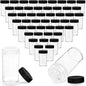 50 Pack Mini Plastic Spice Jars with White Caps 1 oz Clear Round Spice Bottles with Sifters Small Empty Seasoning Containers for Travel Home Storing Spice Seasoning Powders (Black) - color: Black
