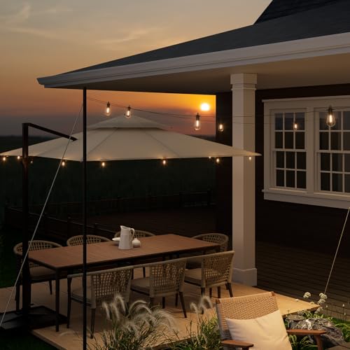 Outdoor String Lights 50FT, Commercial Grade Patio Lights with 16 (15+1) S14 Shatterproof Dimmable Bulbs for Bistros Backyard Porch Party, IP65 Waterproof 2700K Warm White (dimmers not included) - color: 50FT-16Bulb