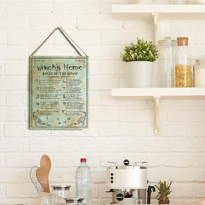 wall-pediments MP 478 Witch's Home Rules of the House 10-Rule Witchy Plaque, 6.7 x 10 Inches Gothic Home Decor - color: Generic 9963