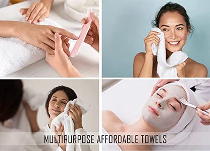 White Bath Towels (Pack of 12, 22x44 Inches) - Economy, Lightweight, Quick Drying - Bulk Sets for Commercial Uses, Gym, Salon, Spa & Hair - color: White, size: Bath Towel - Pack of 12 - 22x44