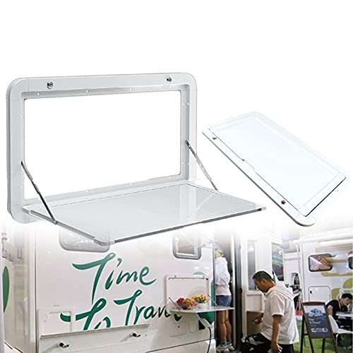RV Caravan Picnic Folding Table, Aluminum Wall Mount Floating Desk Shelf,Folding Wall Table Lockable Wall Table Kit for Campervans and Motorhomes 31.49 * 17.71in