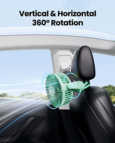 Gaiatop Mini Portable Stroller Fan, Battery Operated Small Clip on, Detachable 3 Speed Rechargeable, 360° Rotate Flexible Tripod Better Cooling for Car Seat Crib Treadmill Travel Green - color: green