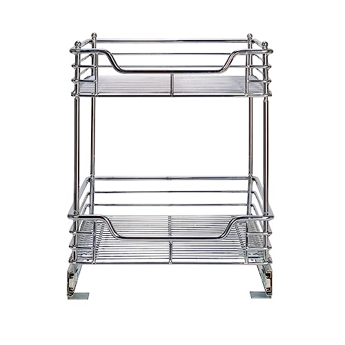 Household Essentials Chromed Steel 2-Tier Artisan Pull-Out Organizer - size: 14.25" - Standard, style: 2-Tier