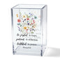 Be Joyful in Hope, Patient in Affliction Romans 12:12 Acrylic Cosmetic Pencil Pen Holder Cup, Christian Verse Pen Holder Cup, Christian Gifts for Women Boss Friend Teacher - style: Be Joyful