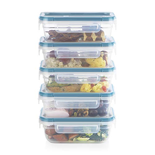 Snapware Total Solutions (3 Cup) Plastic Food Storage Containers Set, Airtight & Leakproof Locking BPA-Free Lids Tupperware, Freezer Dishwasher Microwave Safe (Pack of 10) - size: 10 Pack, style: 3 Cup