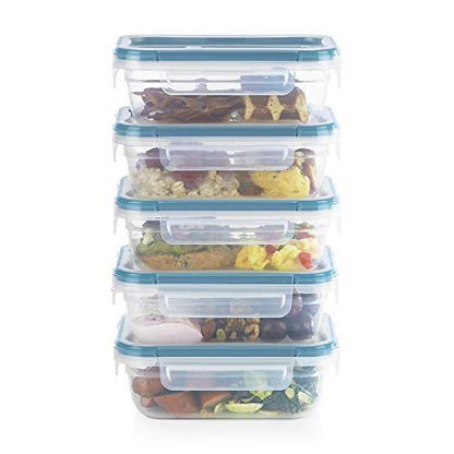 Snapware Total Solutions (3 Cup) Plastic Food Storage Containers Set, Airtight & Leakproof Locking BPA-Free Lids Tupperware, Freezer Dishwasher Microwave Safe (Pack of 10) - size: 10 Pack, style: 3 Cup