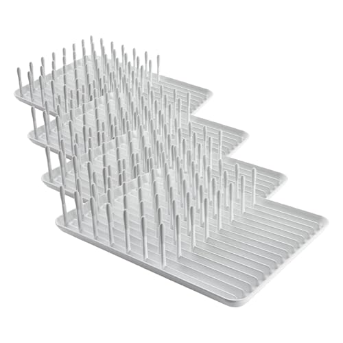 OXO Good Grips Compact Dish Rack Biscuit | For Dishware | 13-3/4 x 10-3/8 x 3-1/2 Inch | Non-Skid Feet | Pack of 4 - size: 13-3/4" x 10-3/8" x 3-1/2" h (Pack of 4)