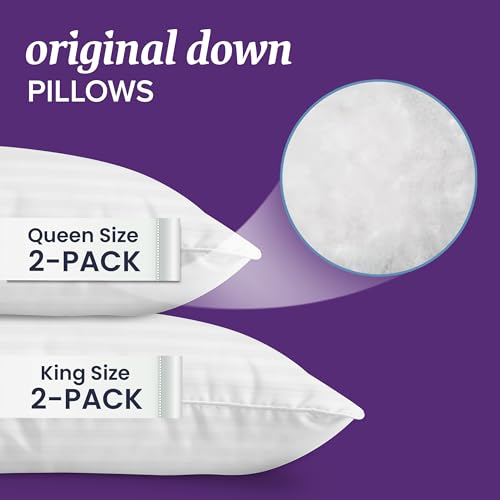 Beckham Hotel Collection Bed Pillows Queen/Standard Size Set of 2 - Down Pillow for Sleeping - Back, Stomach or Side Sleepers - size: Queen (Down)