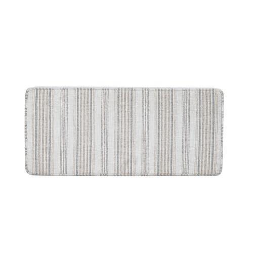 HomePop Malmo 36" Storage Bench - Gray Striped Pattern - color: Gray Striped Pattern