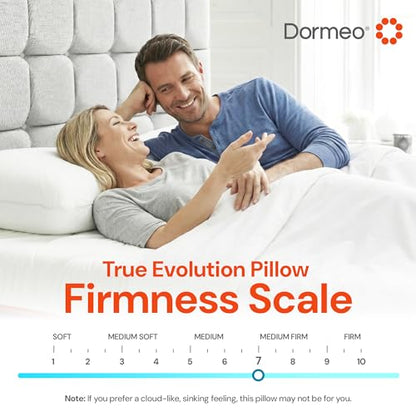 Dormeo True Evolution 4" Ultra-Slim Profile Bed Pillow – Breathable Airflow Design for Cool, Fresh Sleep, Ideal for Stomach and Back Sleepers