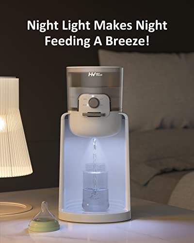 Water Warmer, HEYVALUE Baby Bottle Warmer, Formula Maker with Night Light, 4 Temperature Control & 72H Keep Warm, Detachable Tank, Instantly Dispenses Warm Water, Feed Baby More Easier and Healthier - color: Moon White