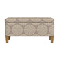 HomePop Drake 36" Storage Bench - Brown Medallion - color: Brown Medallion
