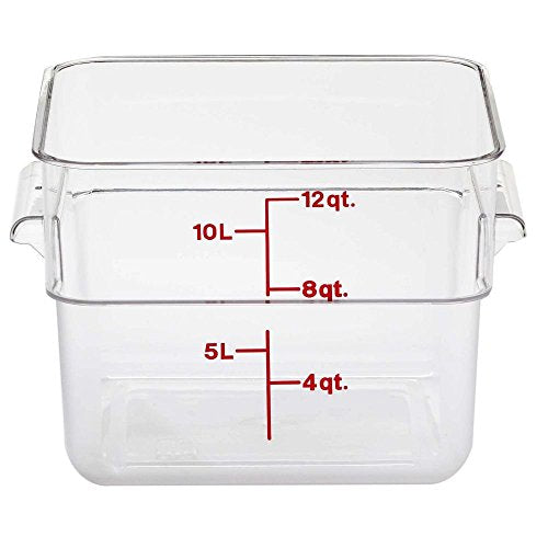 Cambro 12SFSCW135 Camwear Polycarbonate Square Food Storage container, 12 Quart - size: 12 QT
