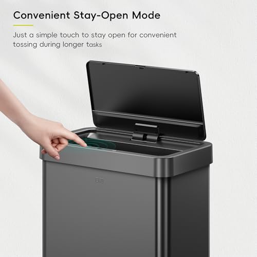EKO Mirage X 80 Liter / 21.1 Gallons Motion Sensor Trash Can, Automatic Large Kitchen Trash Can Touchless, Stainless Steel, Matte Black - size: Mirage 80L - Matte Black