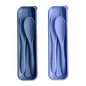 Travel Utensils with Case, Camping Utensils Wheat Straw Reusable Utensils Set With Case, Knife Fork and Spoon Utensil for Lunch Box (2 Pack) - color: Blue, Light Blue