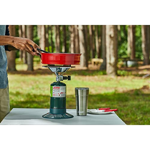 Coleman BottleTop Propane Stove with Adjustable Burner, Portable Camping/Backpacking Cooker with 7650 BTUs of Power for Camping, Tailgating, Grilling, & More - size: 6.62" H x 7.81" W x 7.75" L