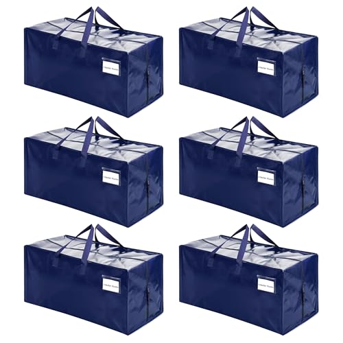 VENO 6 Pack Heavy Duty Moving Bags with Backpack Straps, Zippers & Handles, Extra Large Packing Bags for College Dorm Essentials, Moving Supplies Alternative to Cardboard Moving Boxes - color: Blue, size: 6 Pack