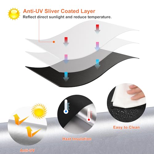 Black Out Window Cover Portable Blackout Shades Adhesive Thermal Blackout Blinds No Drill Guard Blind for Window Shades Temporary Room Home 57x118 Inch Darkening Shades for Skylight RV Dorm - size: 118"W x 57"H