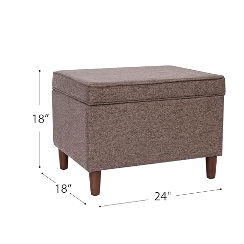 HomePop 24" Dinah Collection Storage Ottoman - Chocolate Brown - color: Brown