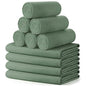 Buryeah 10 Pcs Fleece Blanket Bulk Soft Warm Fleece Blankets Cozy Lightweight Throw Blankets Plush Pet Throw Blanket for Home Bed Sofa Office Wedding Gifts Travel(50" X 60",Army Green) - color: Army Green