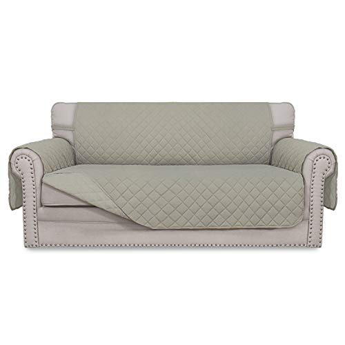 Easy-Going Sofa Slipcover Reversible Loveseat Sofa Cover Couch Cover for 2 Cushion Couch Furniture Protector with Elastic Straps for Pets Kids Dog Cat (Oversized Loveseat, Beige/Beige) - color: Beige/Beige, size: Medium-XL Loveseat