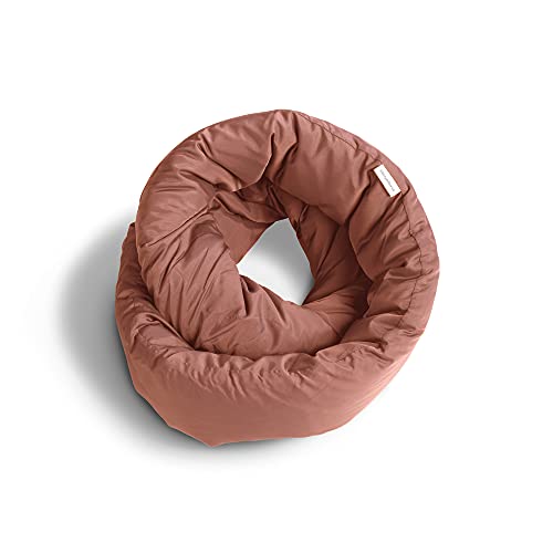 Huzi Infinity Pillow - Home Travel Soft Neck Scarf Support Sleep (Terracotta) - color: Terracota