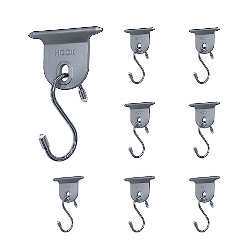 AWNLUX RV Awning Hooks for Lights Camping Awning Accessory Hangers S Shaped Hooks Set Rv Party Light Hangers for Camping Tent Indoor and Outdoor Supplies (Grey and Silver,8 Pairs)