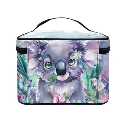 Portable Cosmetic Bags for Women Sloth Printed Travel Makeup Bag with Handle and Smooth Zipper Toiletry Pouch Plenty of Room - color: Sloth