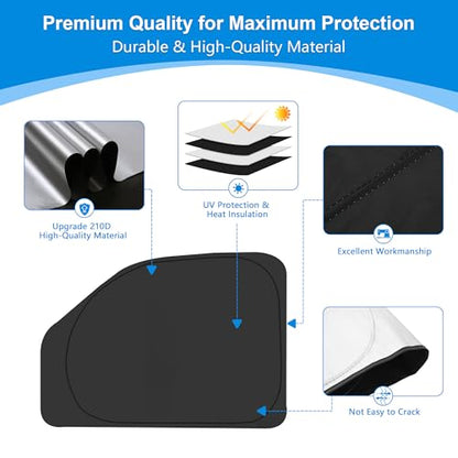 Front Side Window Sun Shade for 1996-2025 Chevy Express Cargo Van Accessories, Foldable Window Sunshade Sun Visor Protector, Side Window Shades Sun Shield Blocks UV Rays Heat, Pack of 2 - size: Silver & Black-Fit 1996-2025 Chevy Express Window