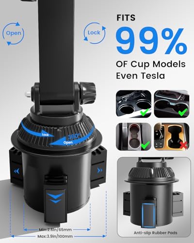 OHLPRO for MagSafe Cup Holder Car Mount Charger for iPhone 17, 15W Fast Charging Magnetic Cupholder Phone Mount, Compatible with iPhone 16 15 14 13 12 Series, for Kids Road Trip Essentials - color: Gray