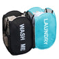 2Pack Mesh Pop Up Laundry Hamper, Foldable Laundry Basket with Side Pocket for Bedroom, Laundry Room, Travel, Cruise (Black+Blue) - color: Black + Sky Blue