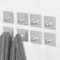 Adhesive Towel Hooks, 8 Pack Self Adhesive Coat Sticky Hooks for Hanging, Stainless Steel Stick on Wall Hat Hook, Bathrooms Kitchen Livingroom Garage, Silver - style: S-Silver-90°