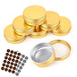 Aluminum Metal Tins 1 Ounce 48 Pack Round Tin Containers Storage Tins Metal Jars Empty Lip Balm Container Small Containers with lids,Gold - color: Gold