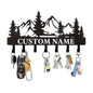Dyoart Personalized Custom Mountain Theme Key Holder with Name, Metal Wall Mount, Coat Rack, Key Hooks, Home Decor Gift - color: 05 Mountain